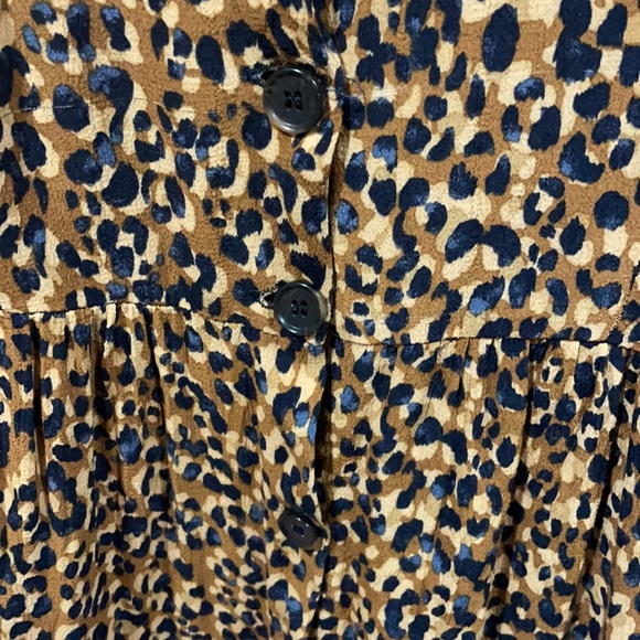 Zara cheetah print button down maxi dress quarter length sleeve super cute sz M - Picture 5 of 6